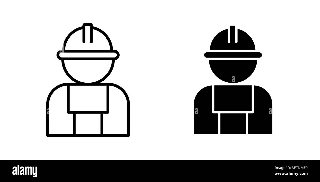 Factory Worker Icon for web projects. Stock Vector