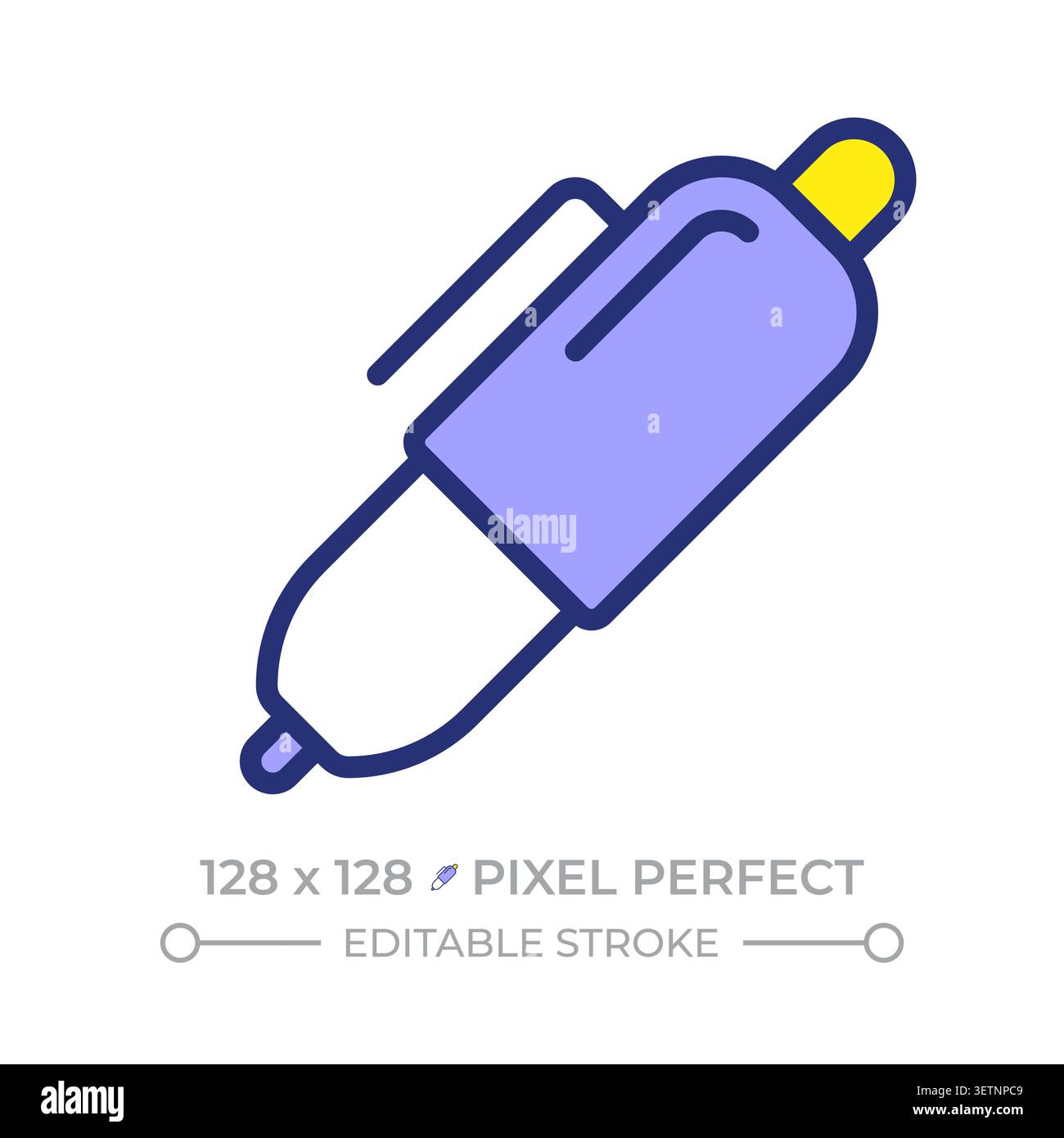 Pen pixel perfect line color icon Stock Vector