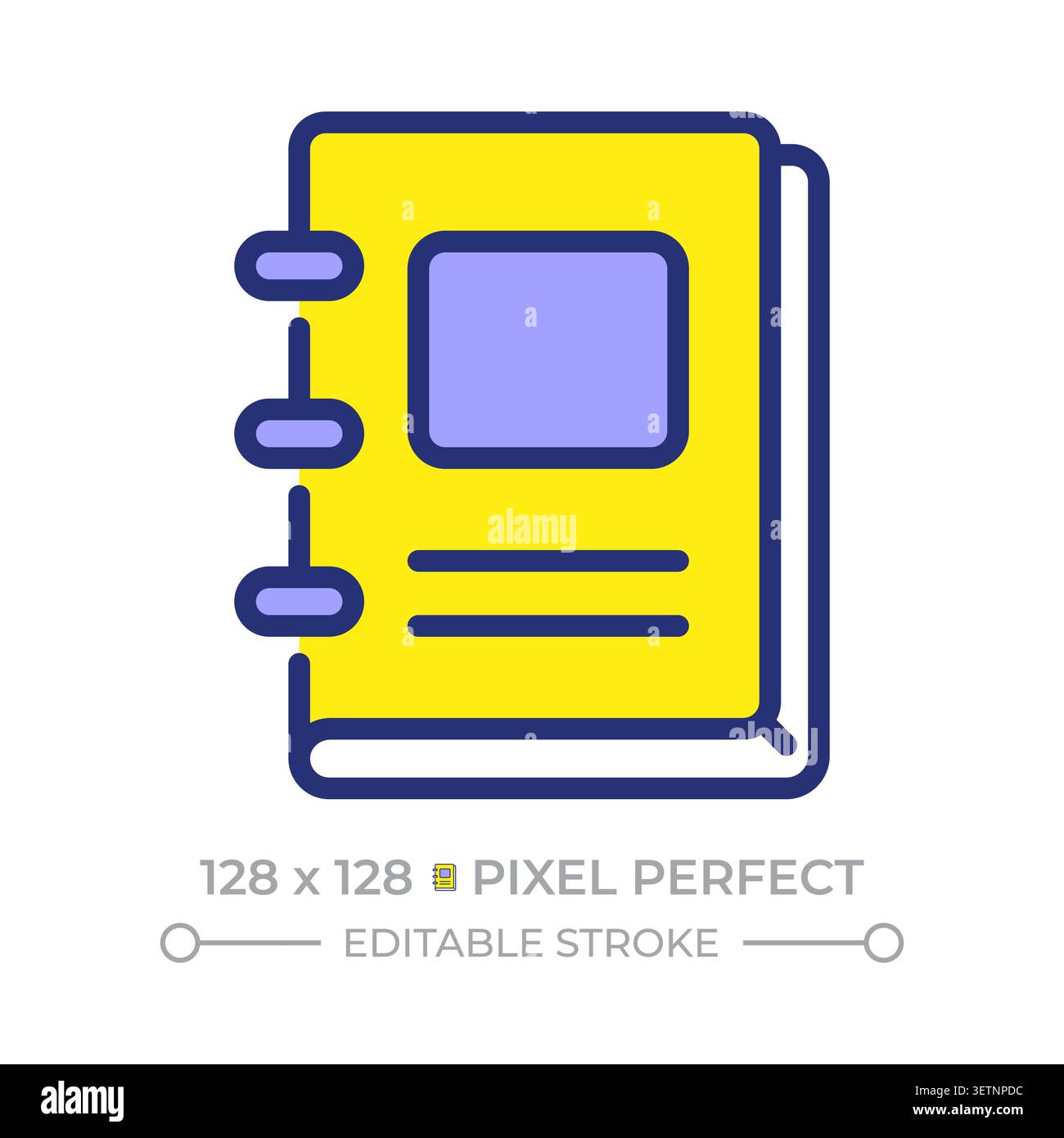 Notebook pixel perfect line color icon Stock Vector