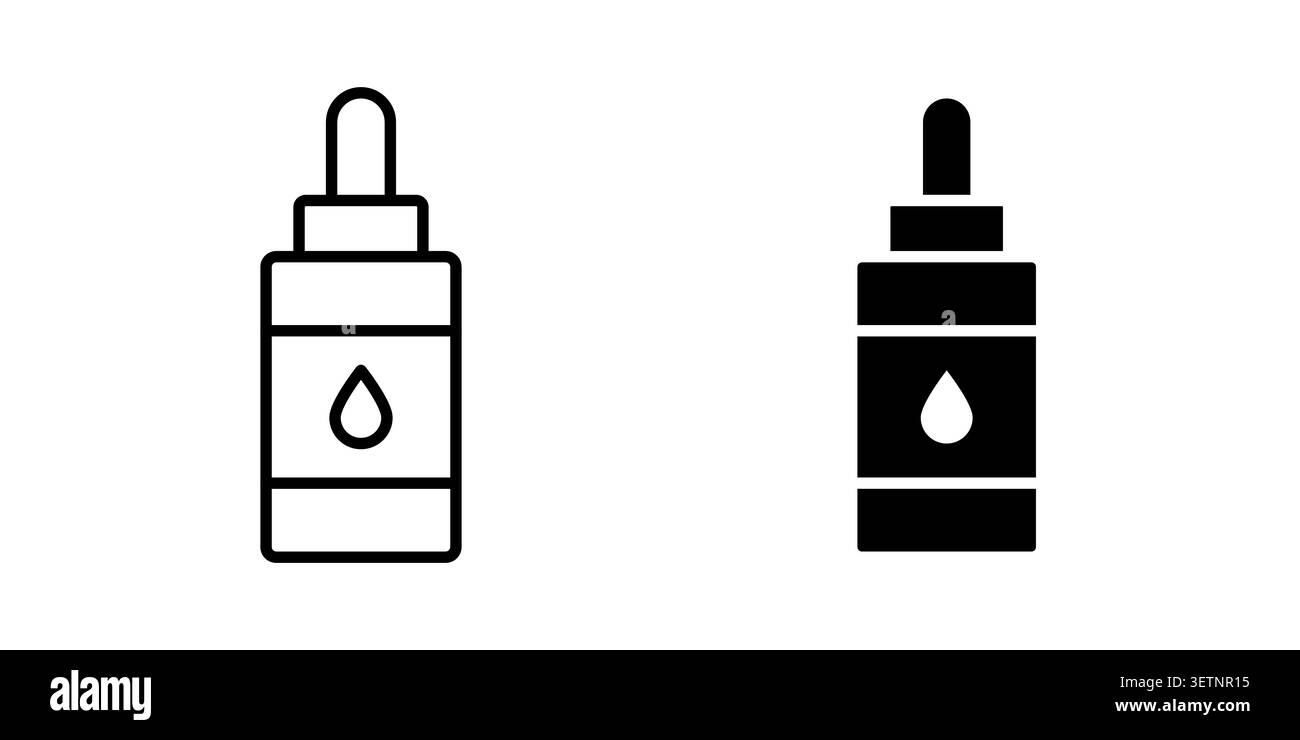 Oil dropper bottle icon for web projects. Stock Vector