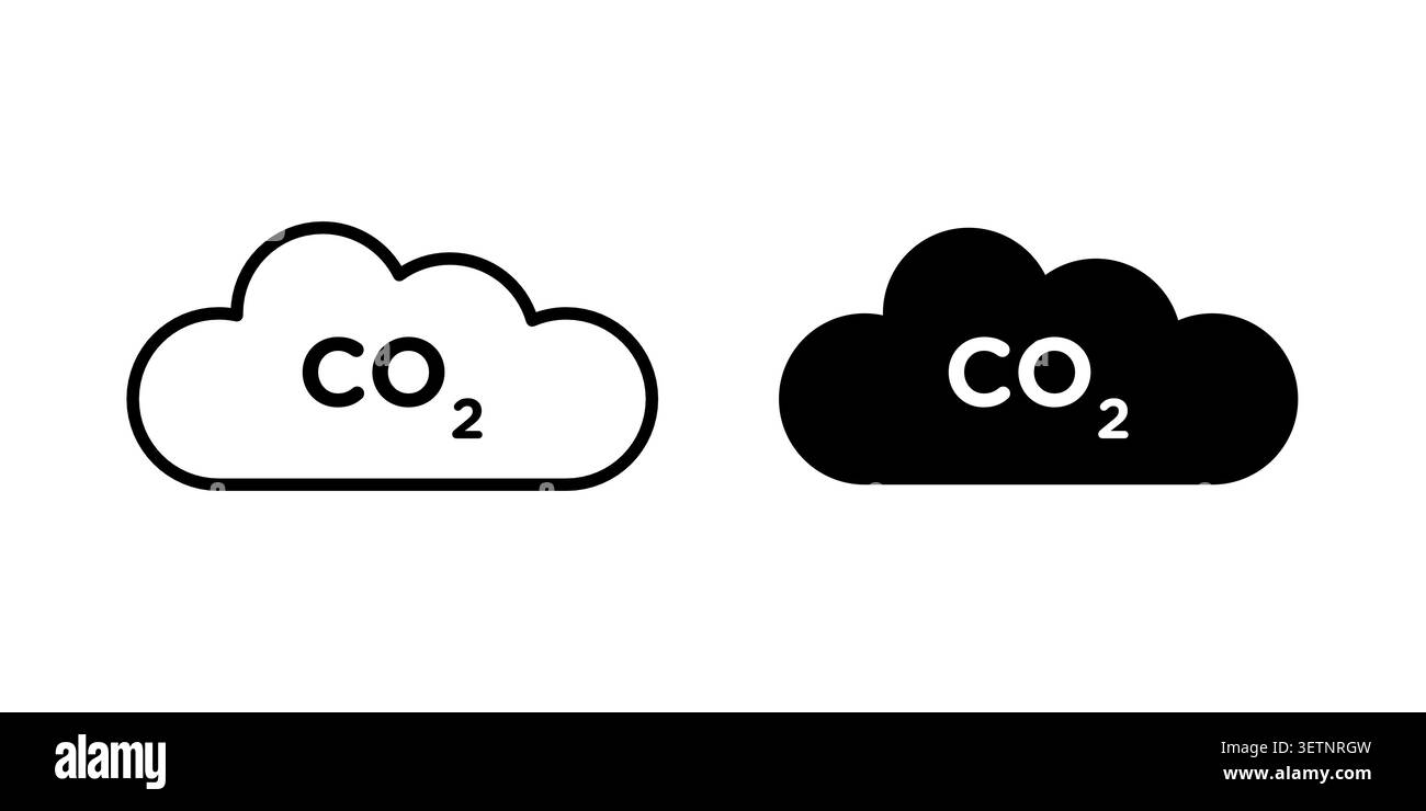Co2 Cloud icon for web projects. Stock Vector