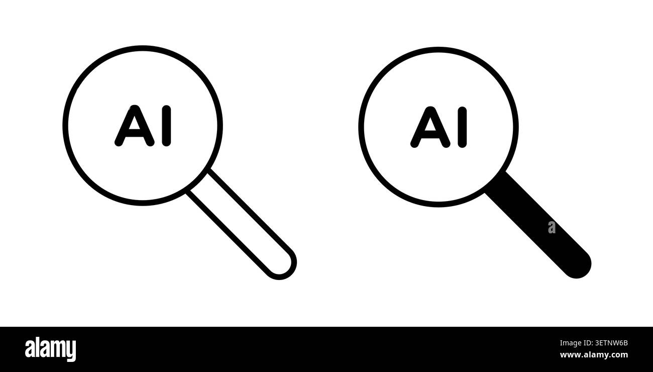 AI search icon for web projects. Stock Vector