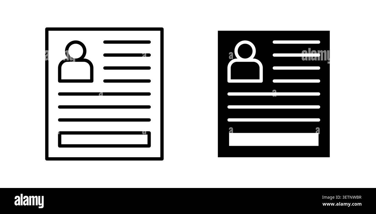 Job resume icon for web projects. Stock Vector