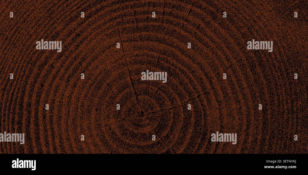 Natural wood grain texture with tree ring pattern vector illustration background. Stock Vector