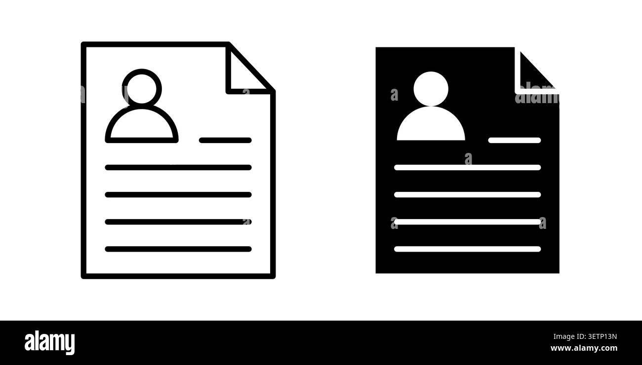 Resume icon for web projects. Stock Vector