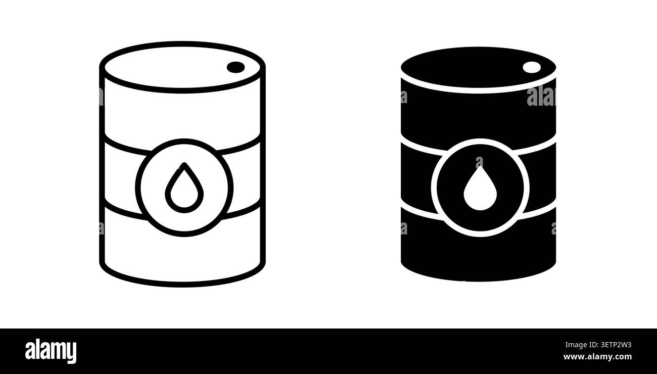 Oil drum container icon for web projects. Stock Vector