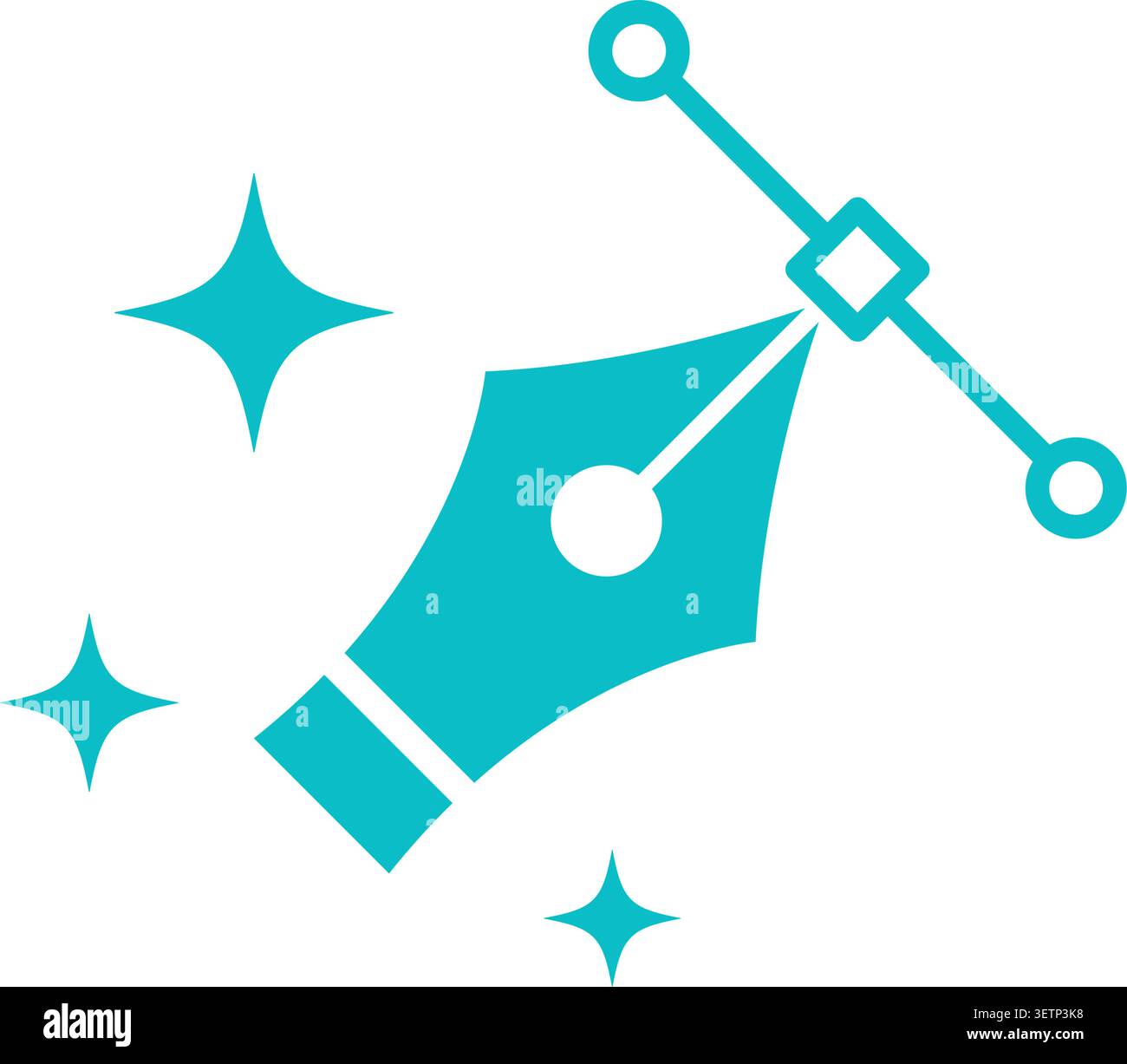 Creative magic drawing tools icon with sparkling element Stock Vector