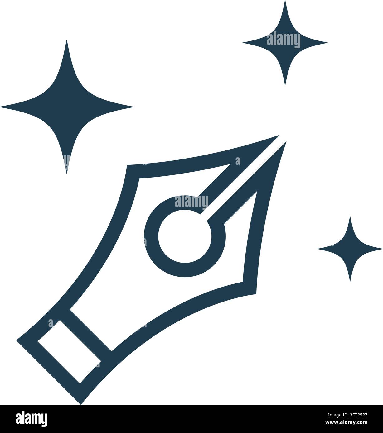 Creative magic drawing tools icon with sparkling element Stock Vector