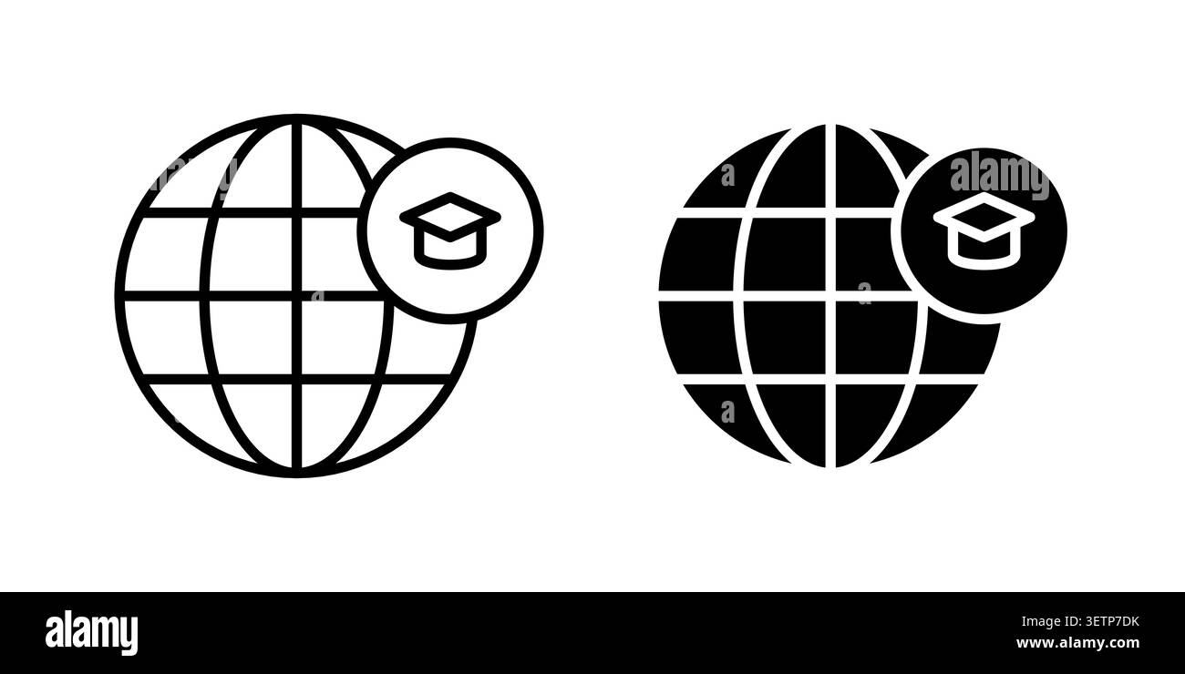 World university icon for web projects. Stock Vector