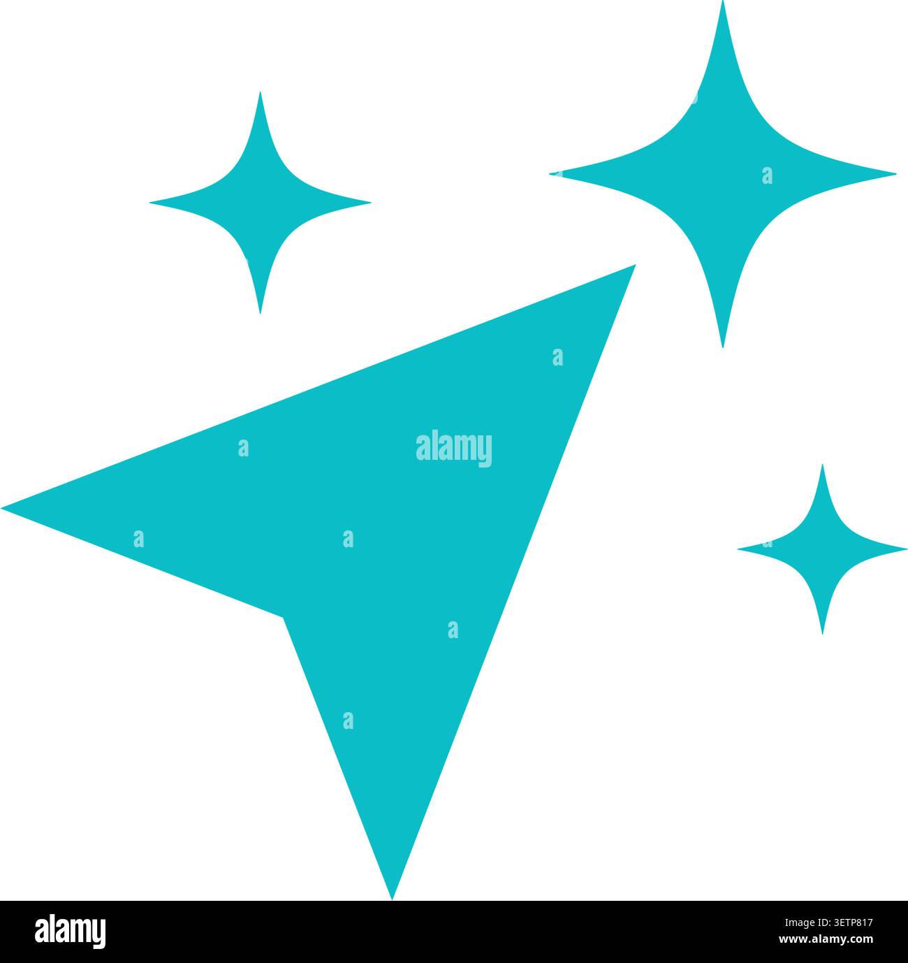 Creative magic drawing tools icon with sparkling element Stock Vector