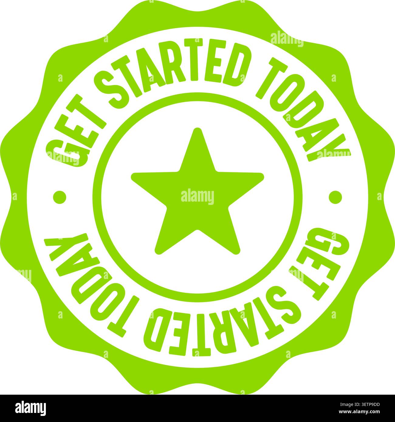 get started today label sticker. Vector sign. get started today seal badge Stock Vector