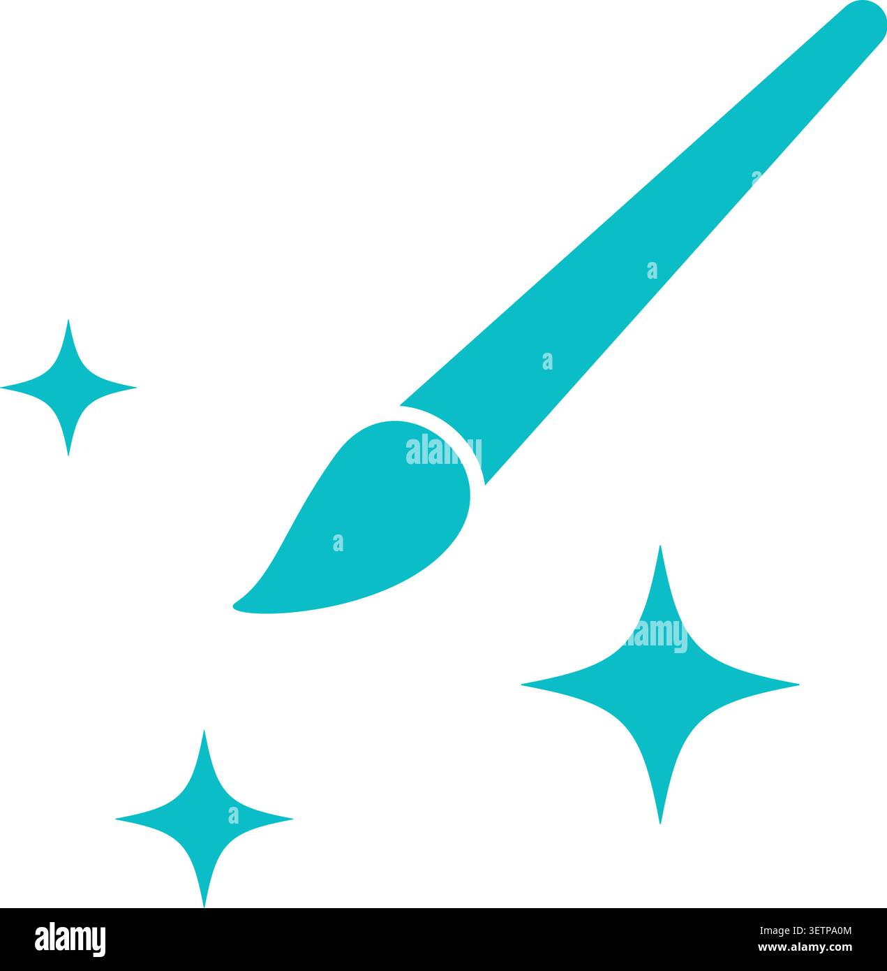 Creative magic drawing tools icon with sparkling element Stock Vector