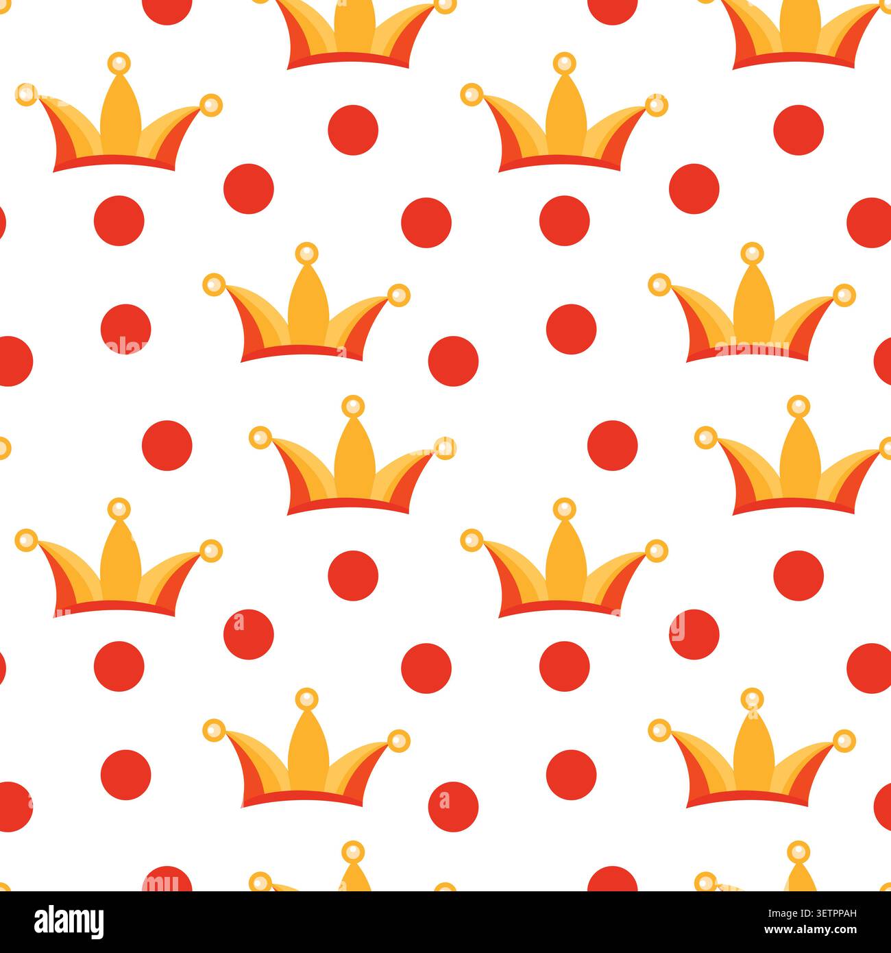 Seamless colorful jester joke pattern in bright colors for comedy Stock Vector