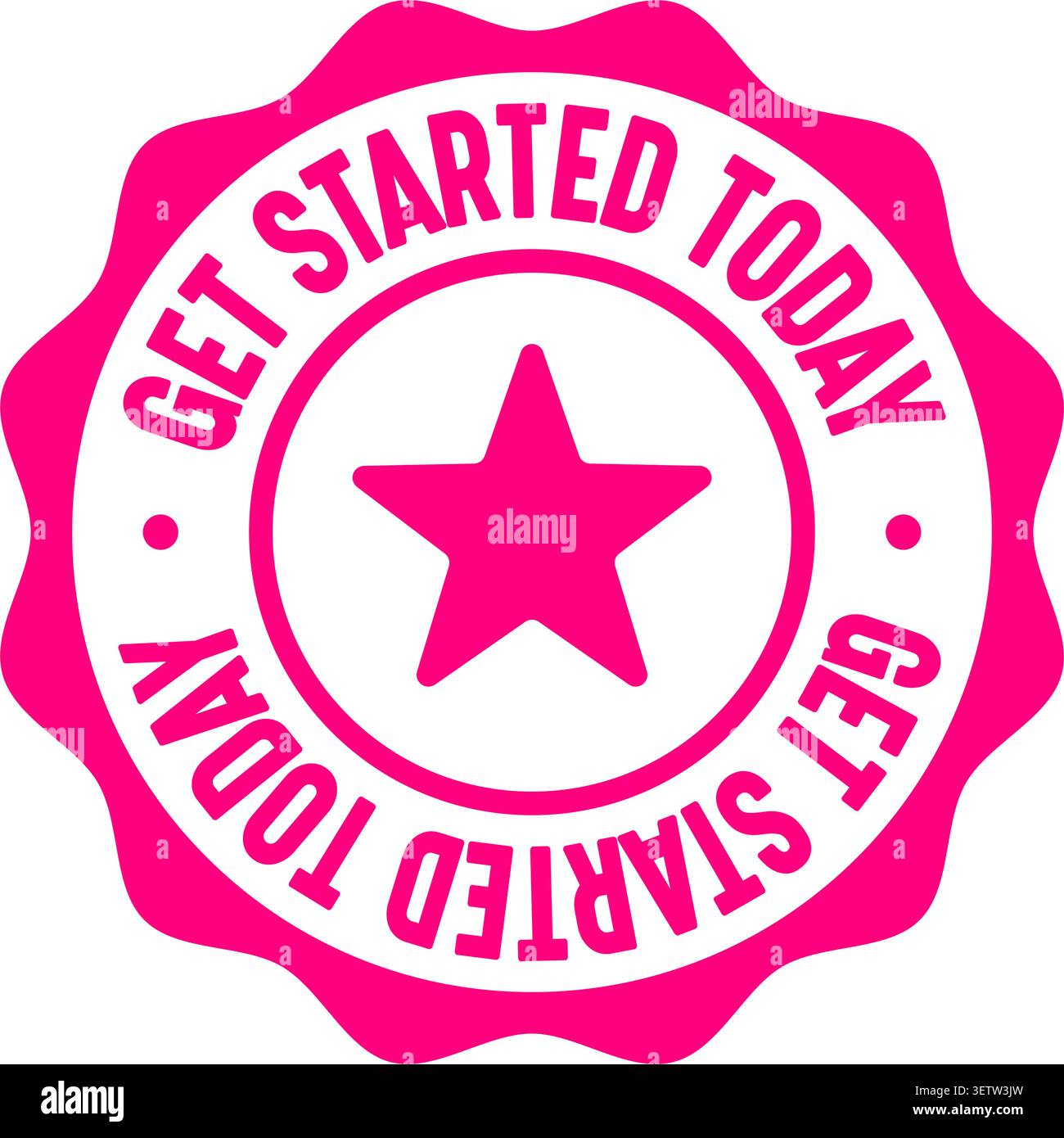 get started today label sticker. Vector sign. get started today seal badge Stock Vector