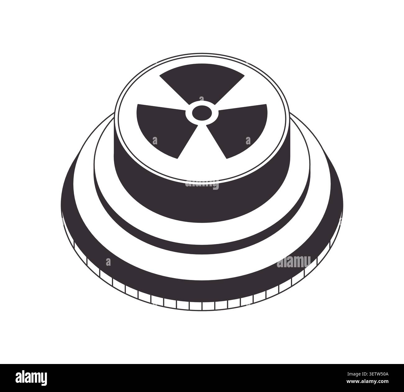 Nuclear button 2D line object Stock Vector