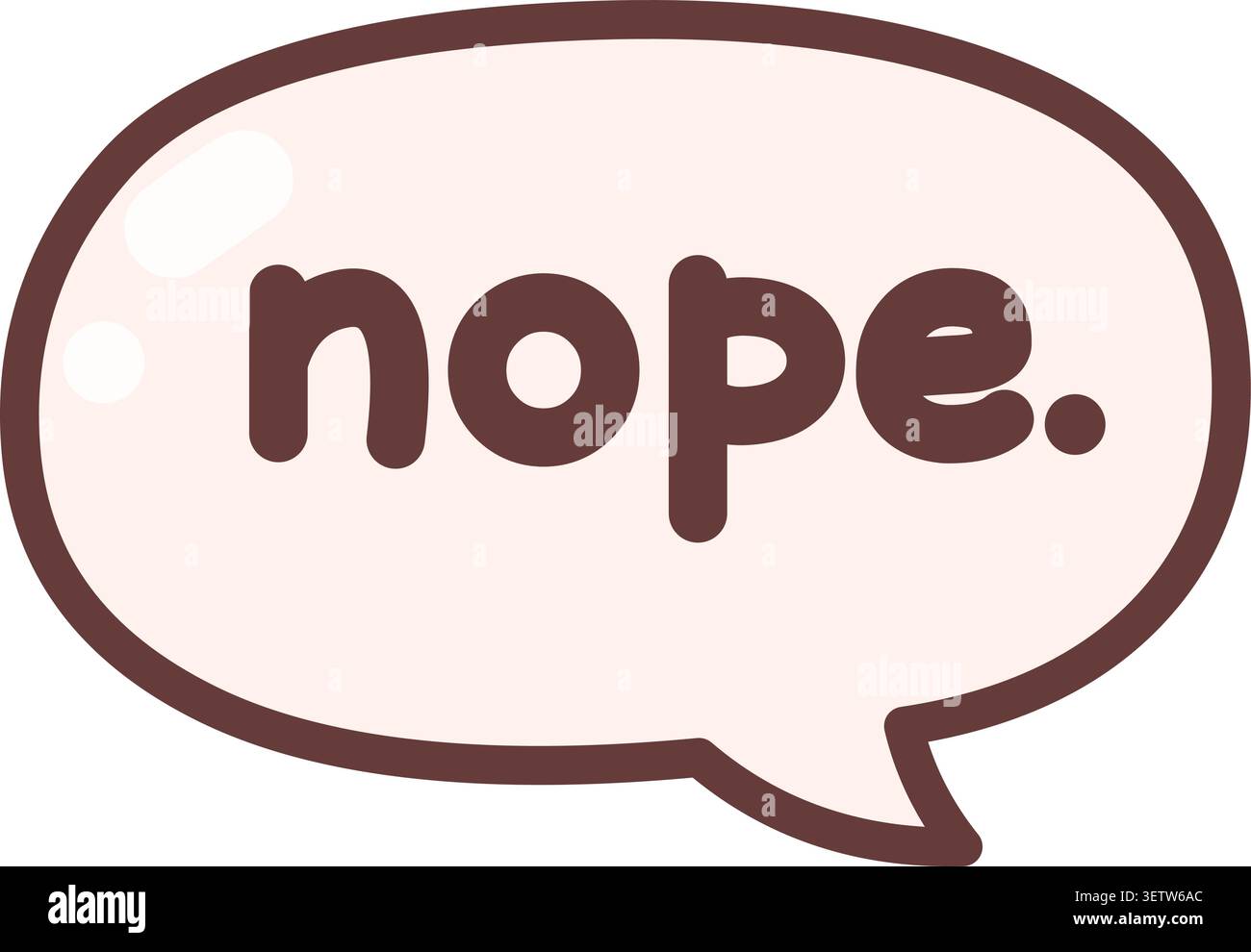Cute Minimal Nope Speech Bubble Icon Stock Vector