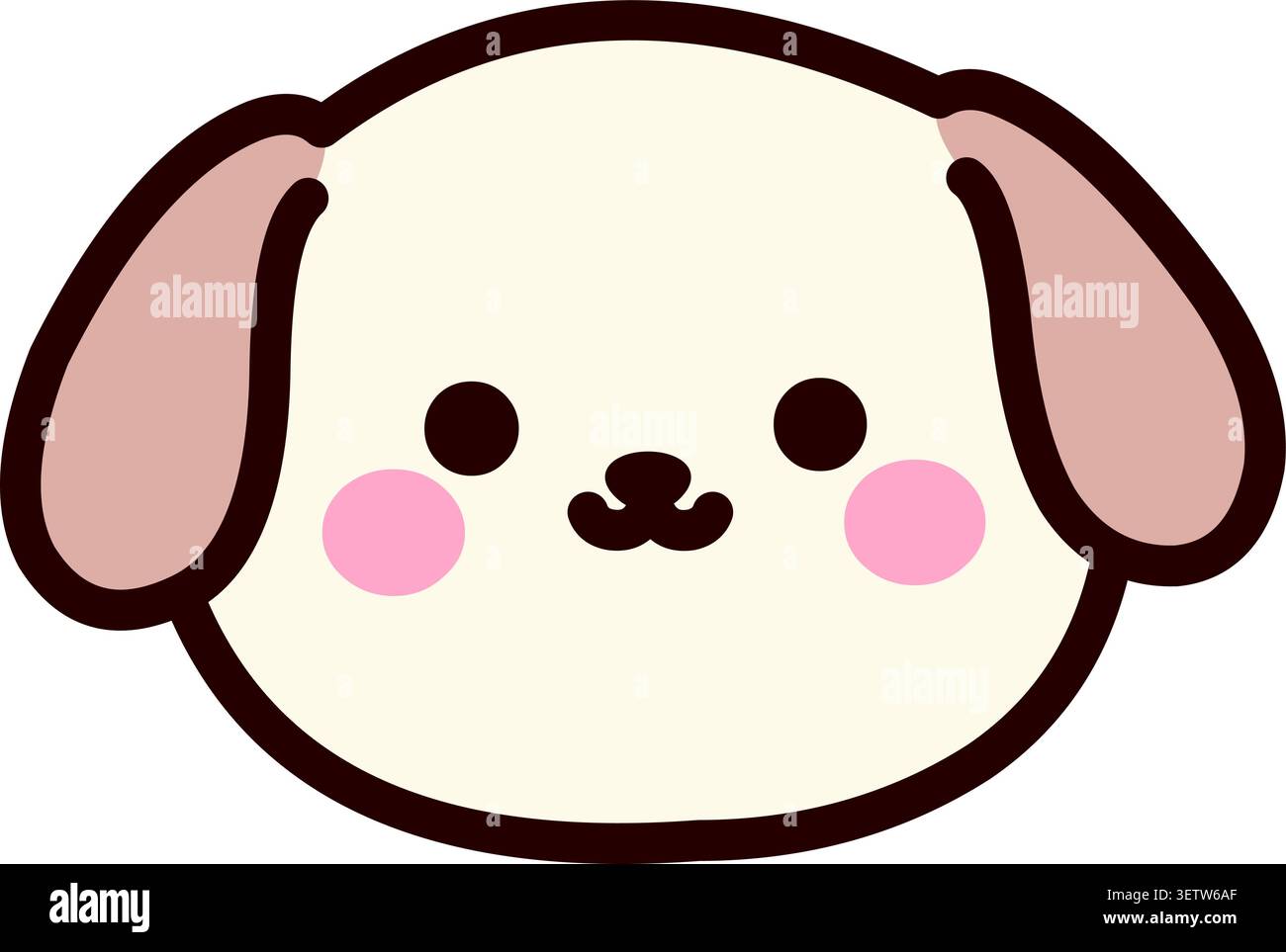 Cute Minimal Puppy Face Icon Stock Vector