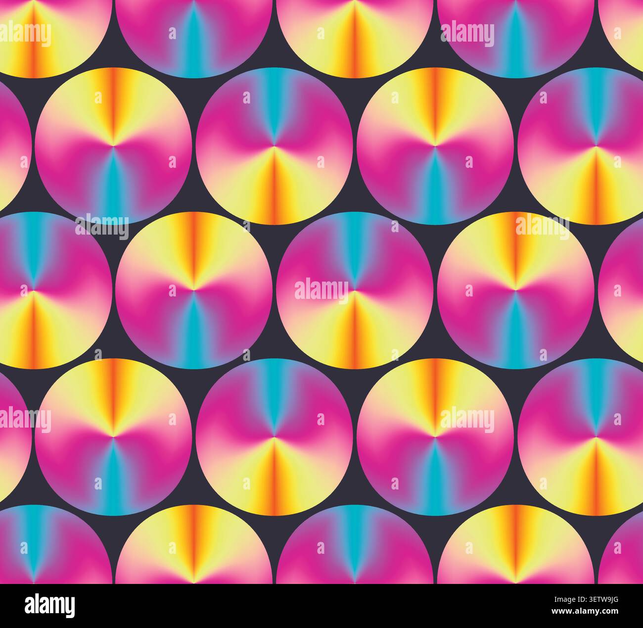 Bright neon colors gradient circles pattern Stock Vector