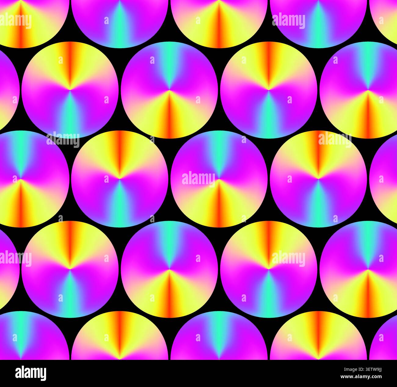 Bright neon colors gradient circles pattern Stock Vector