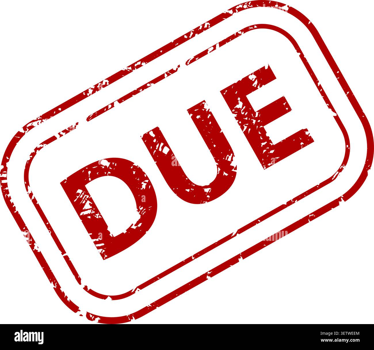 Red due vector illustration with distressed diagonal stamp on white background Stock Vector