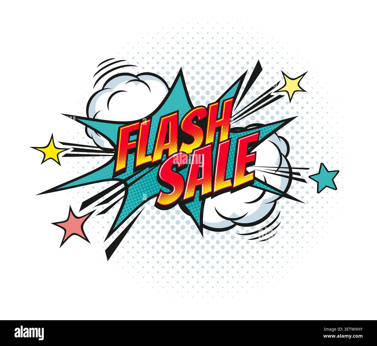 Flash sale speech bubble with comic pop art effect Stock Vector