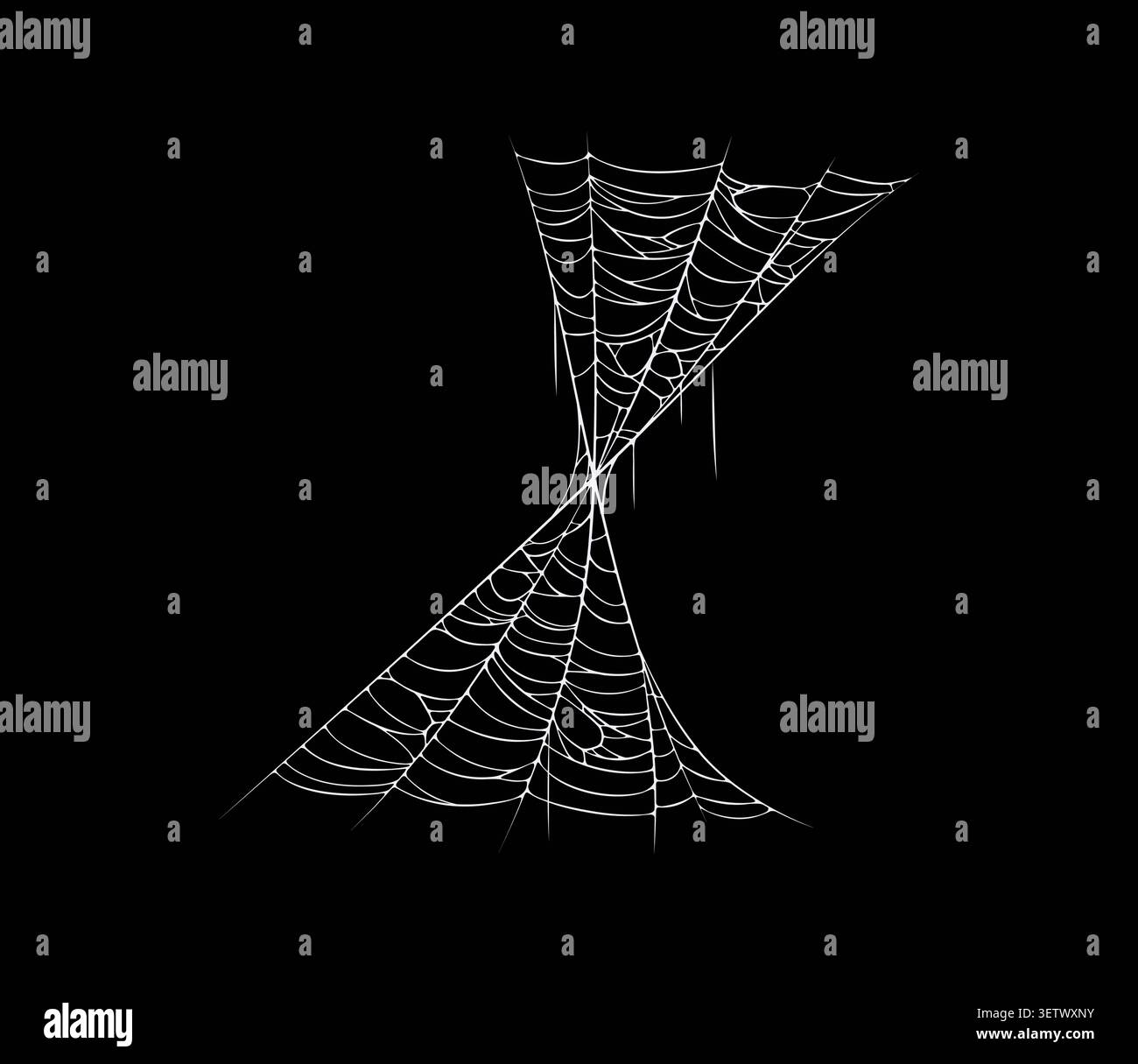 Halloween cobweb, spider web threads isolated icon Stock Vector