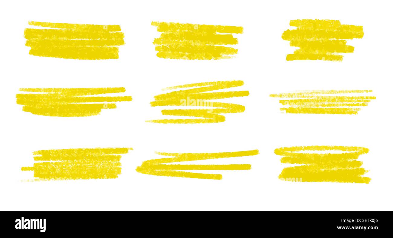 Hand-drawn underlines, marks and strokes isolated on white background Stock Vector