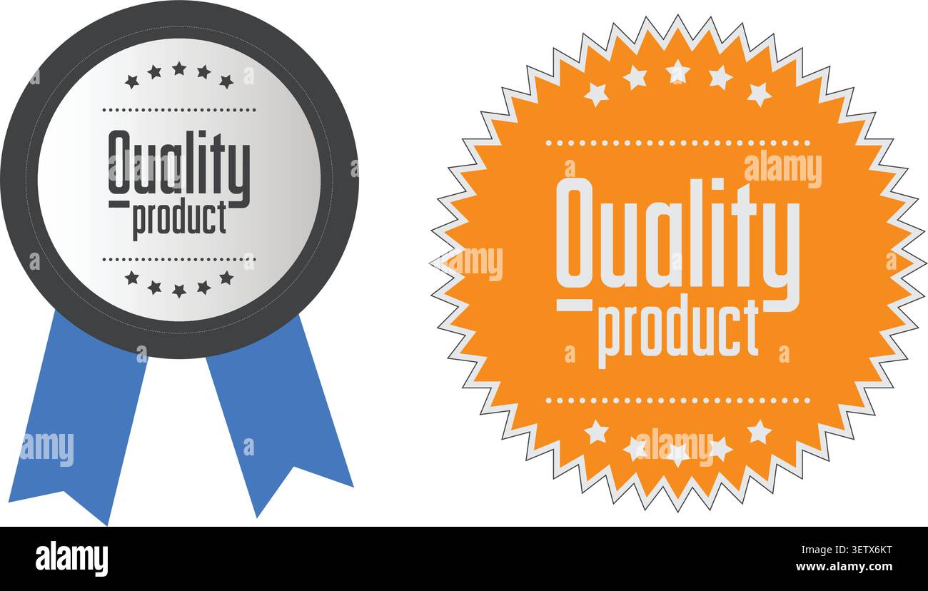 Quality Product Badge and Seal Set Stock Vector