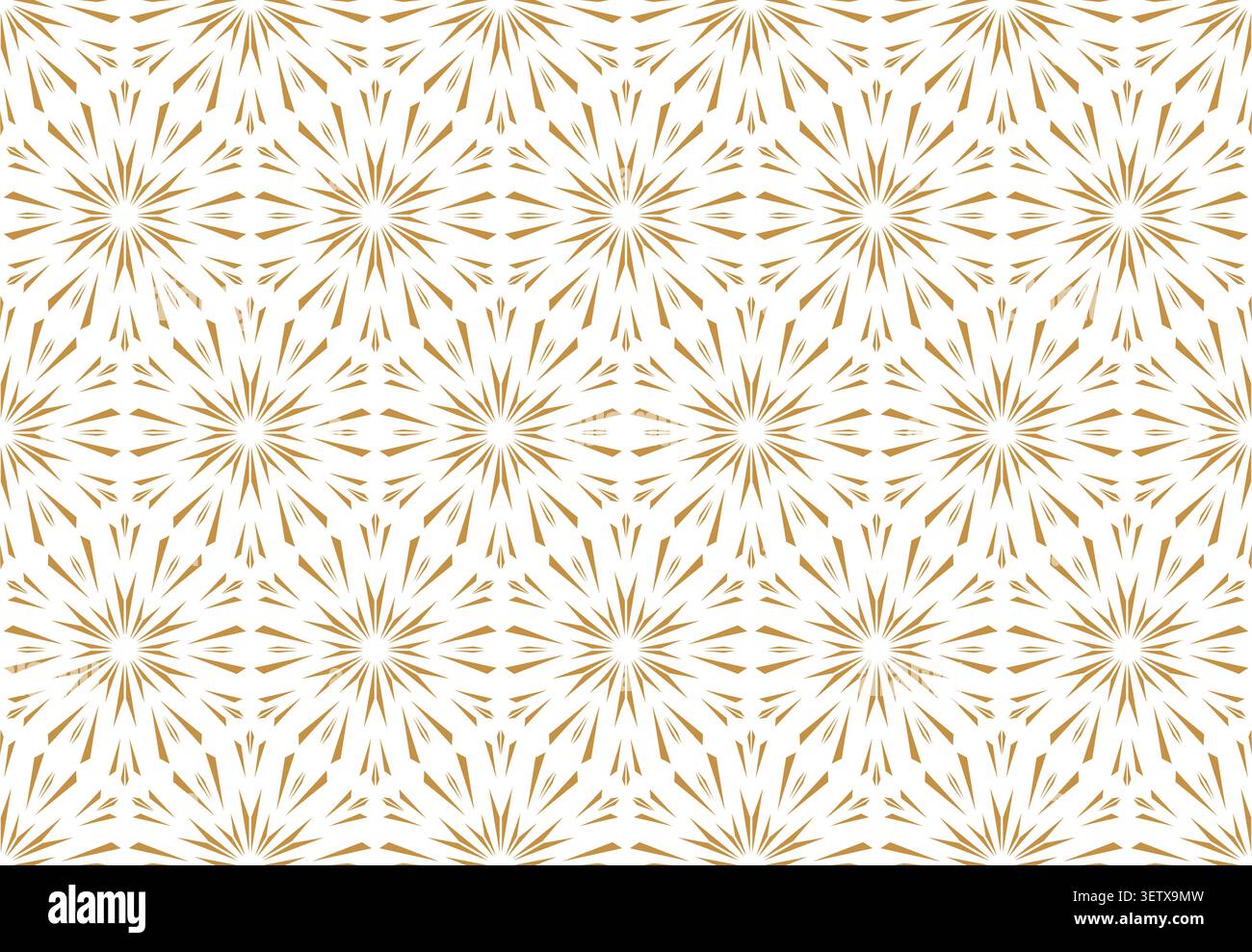 Abstract geometric pattern with lines, snowflakes. A seamless vector background. White and gold texture. Graphic modern pattern Stock Vector