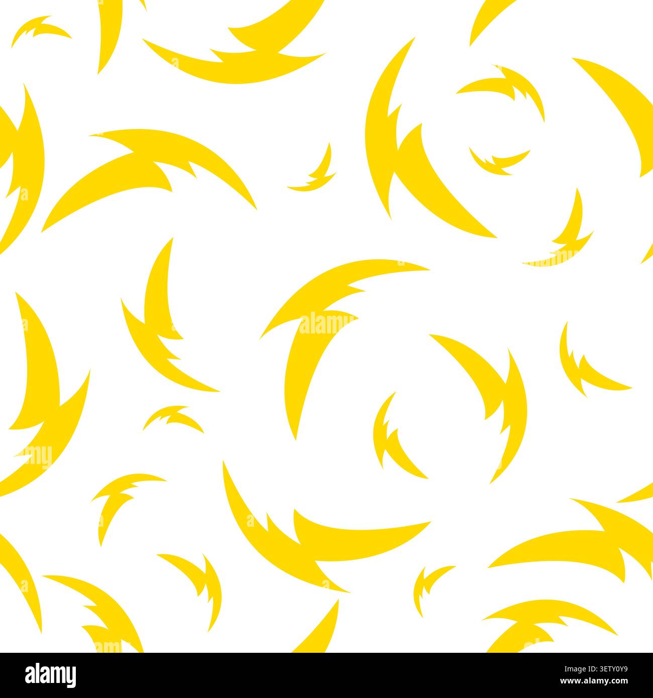 Seamless pattern with yellow thunder bolt Stock Vector