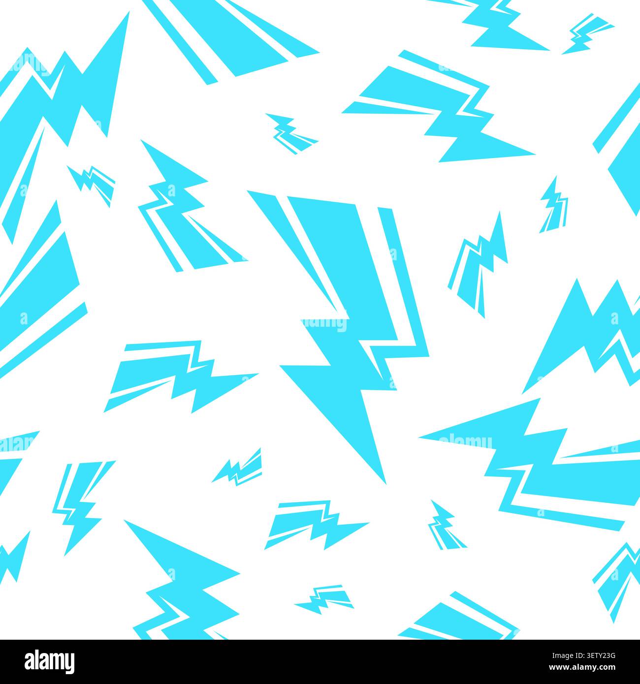 Thunder Bolt seamless Pattern With Blue Color Vector Stock Vector
