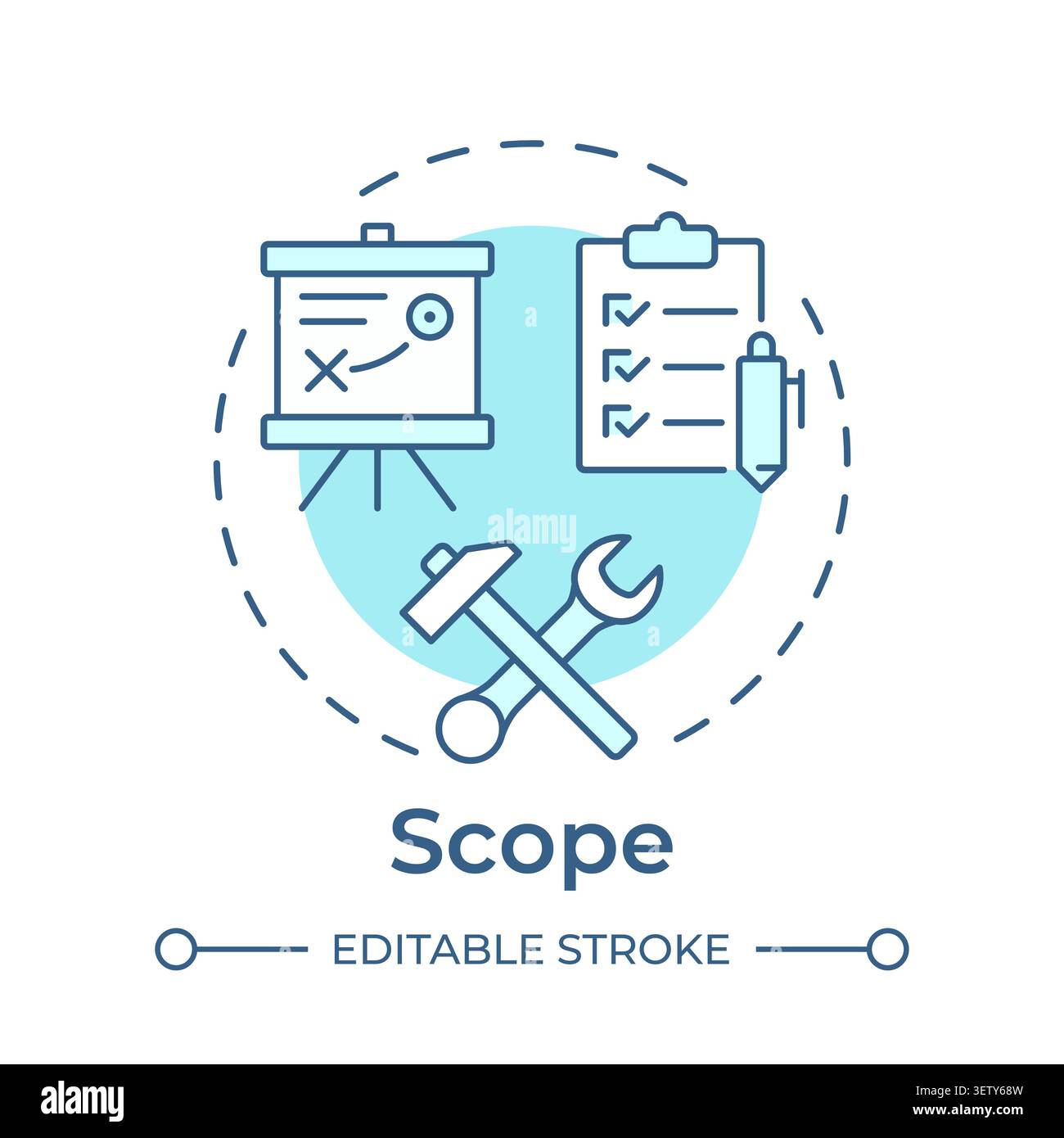 Scope soft blue concept icon Stock Vector