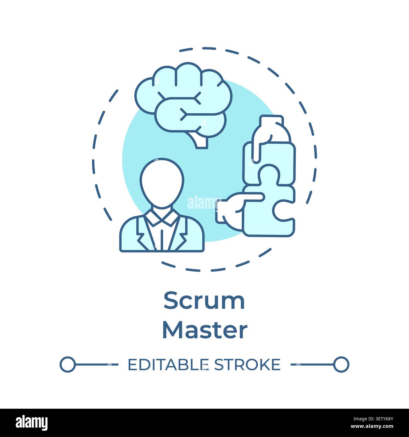 Scrum master soft blue concept icon Stock Vector
