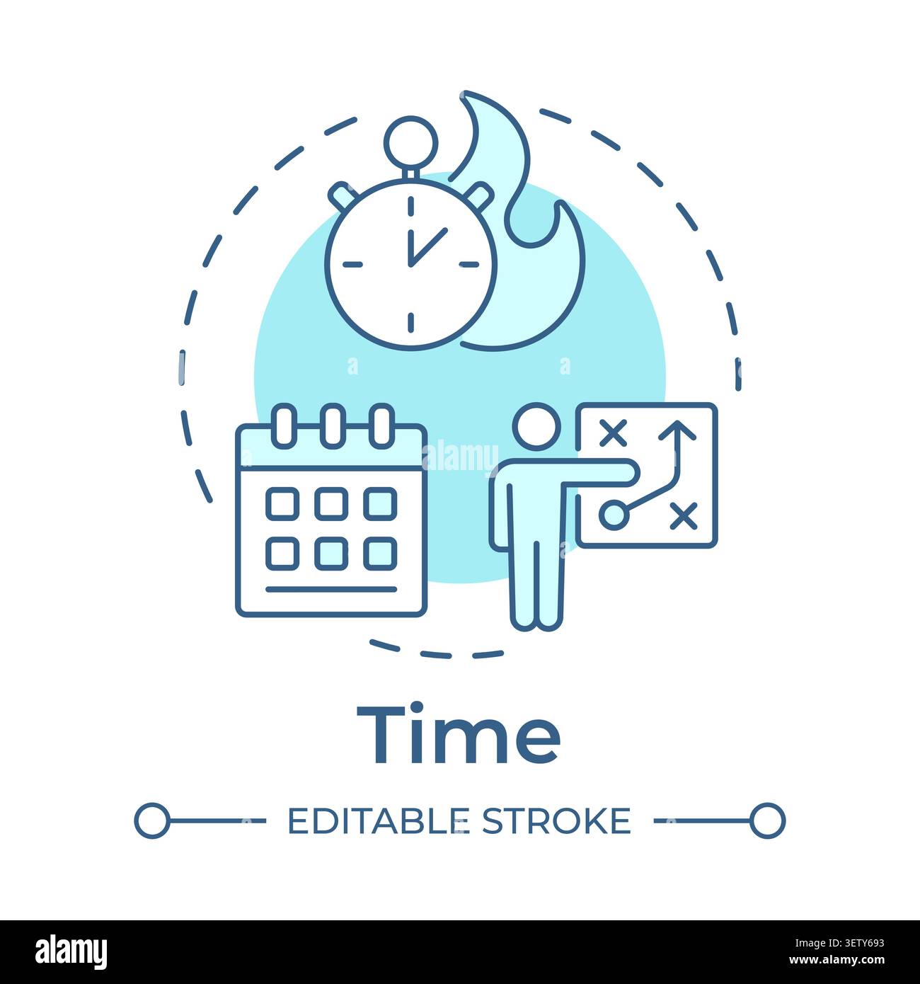 Time soft blue concept icon Stock Vector