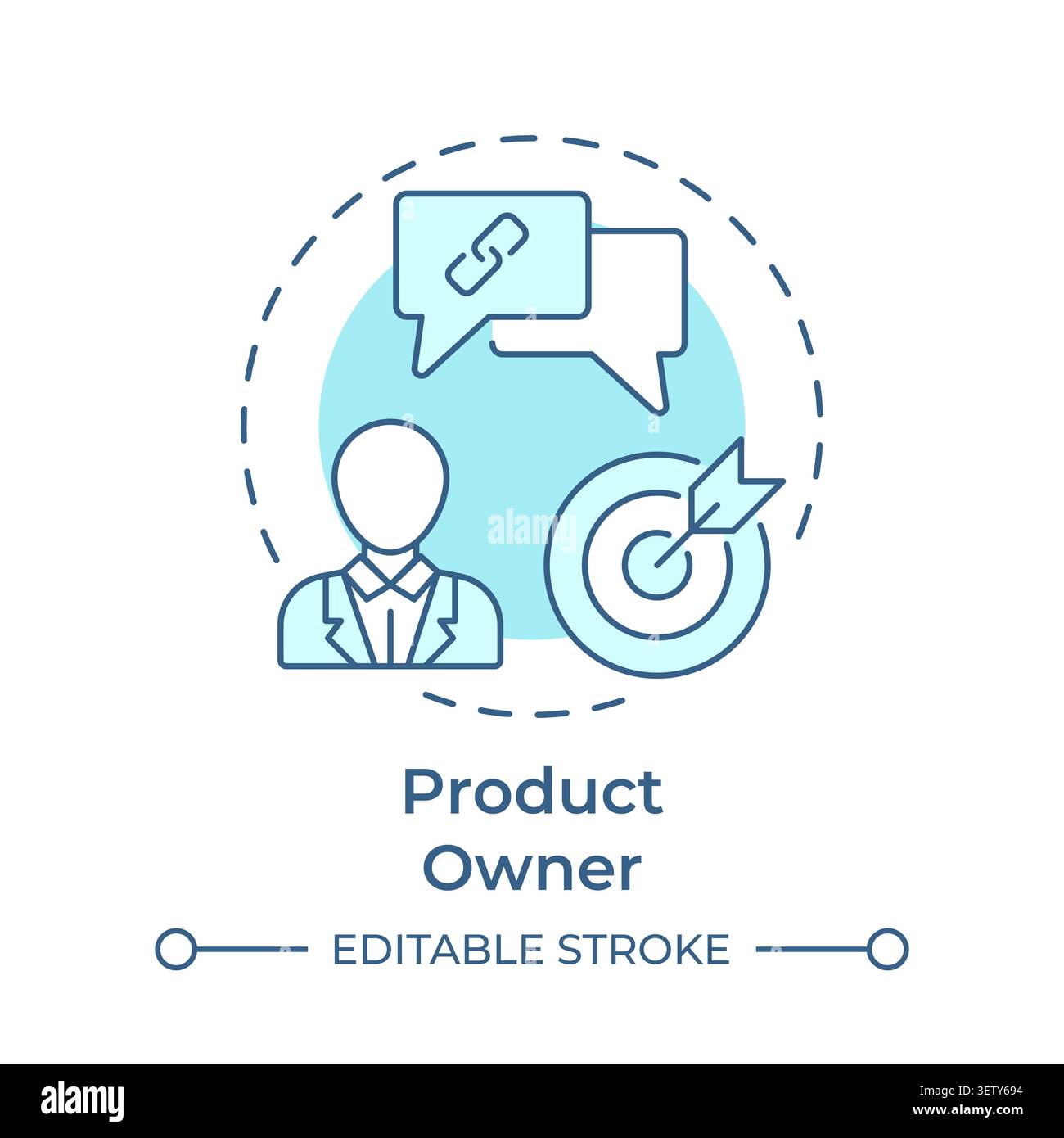 Product owner soft blue concept icon Stock Vector
