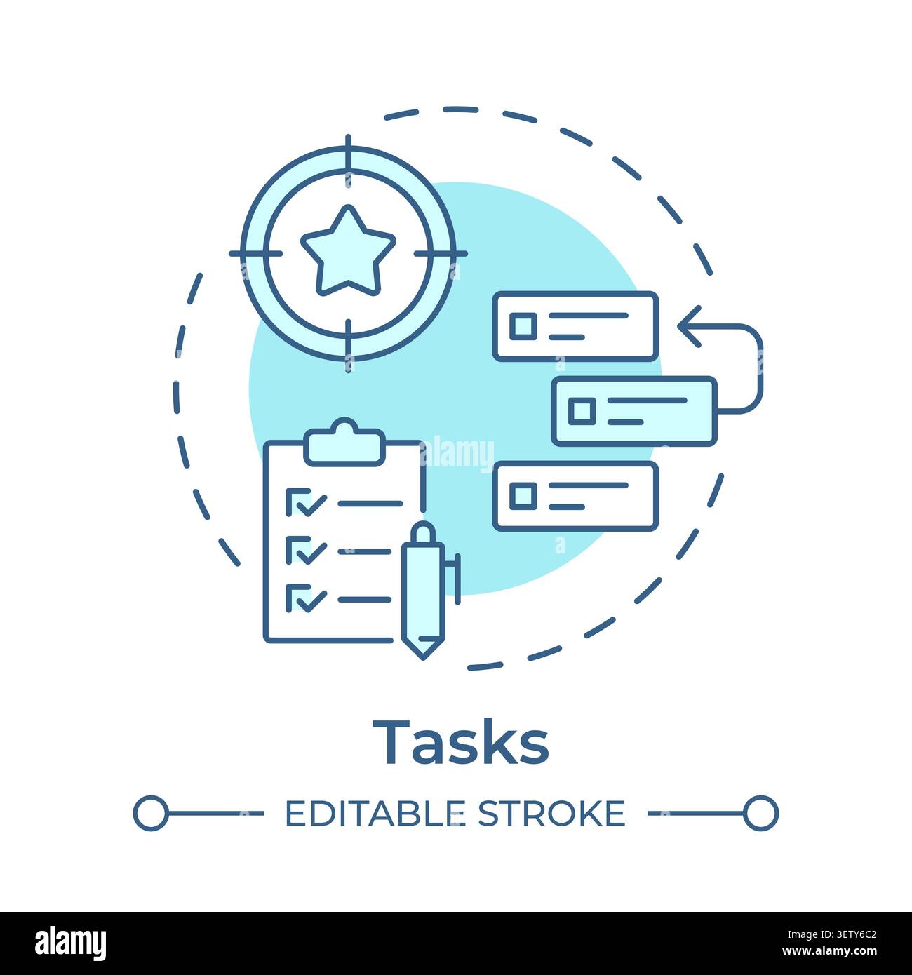 Tasks soft blue concept icon Stock Vector