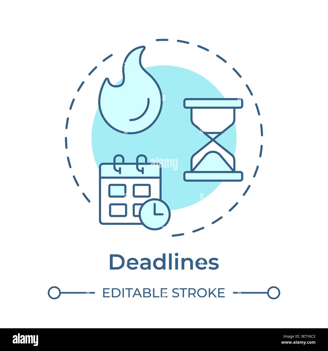 Deadlines soft blue concept icon Stock Vector