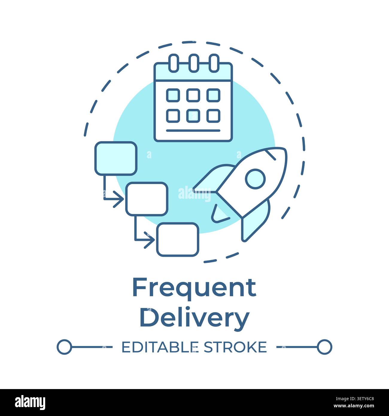 Frequent delivery soft blue concept icon Stock Vector