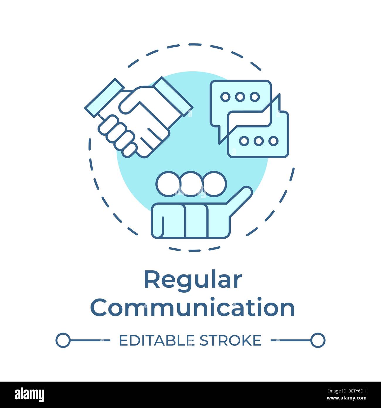 Regular communication soft blue concept icon Stock Vector