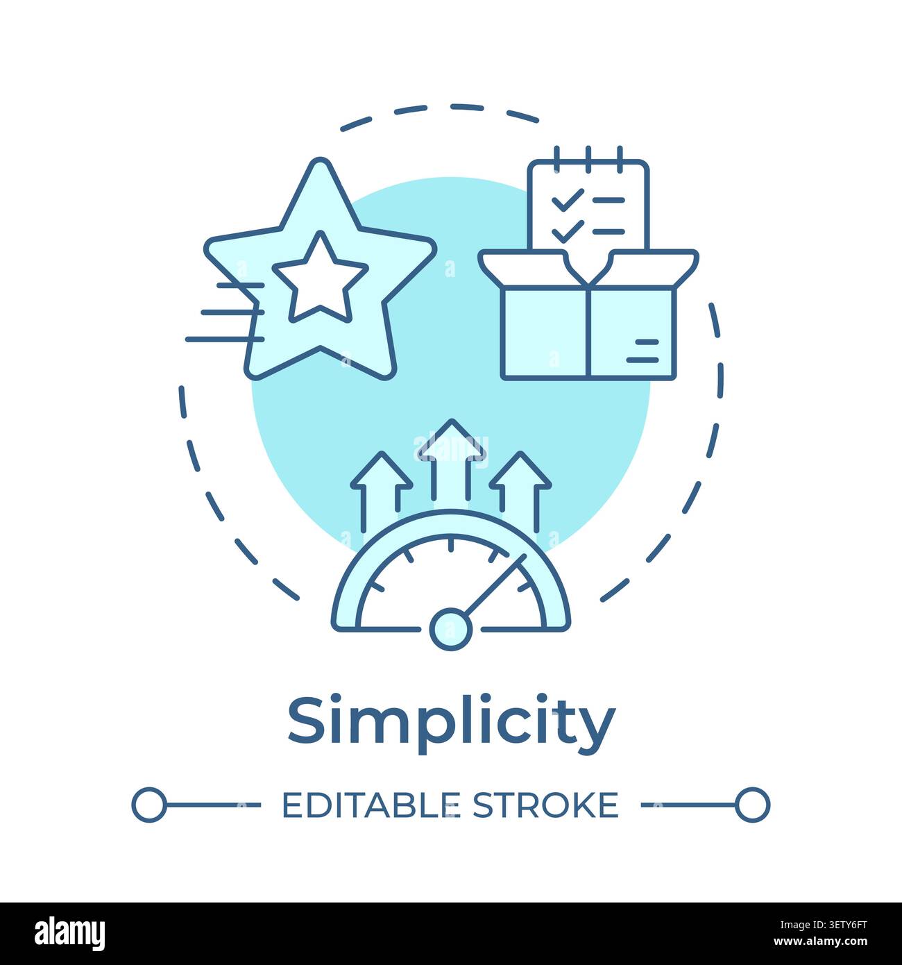 Simplicity soft blue concept icon Stock Vector