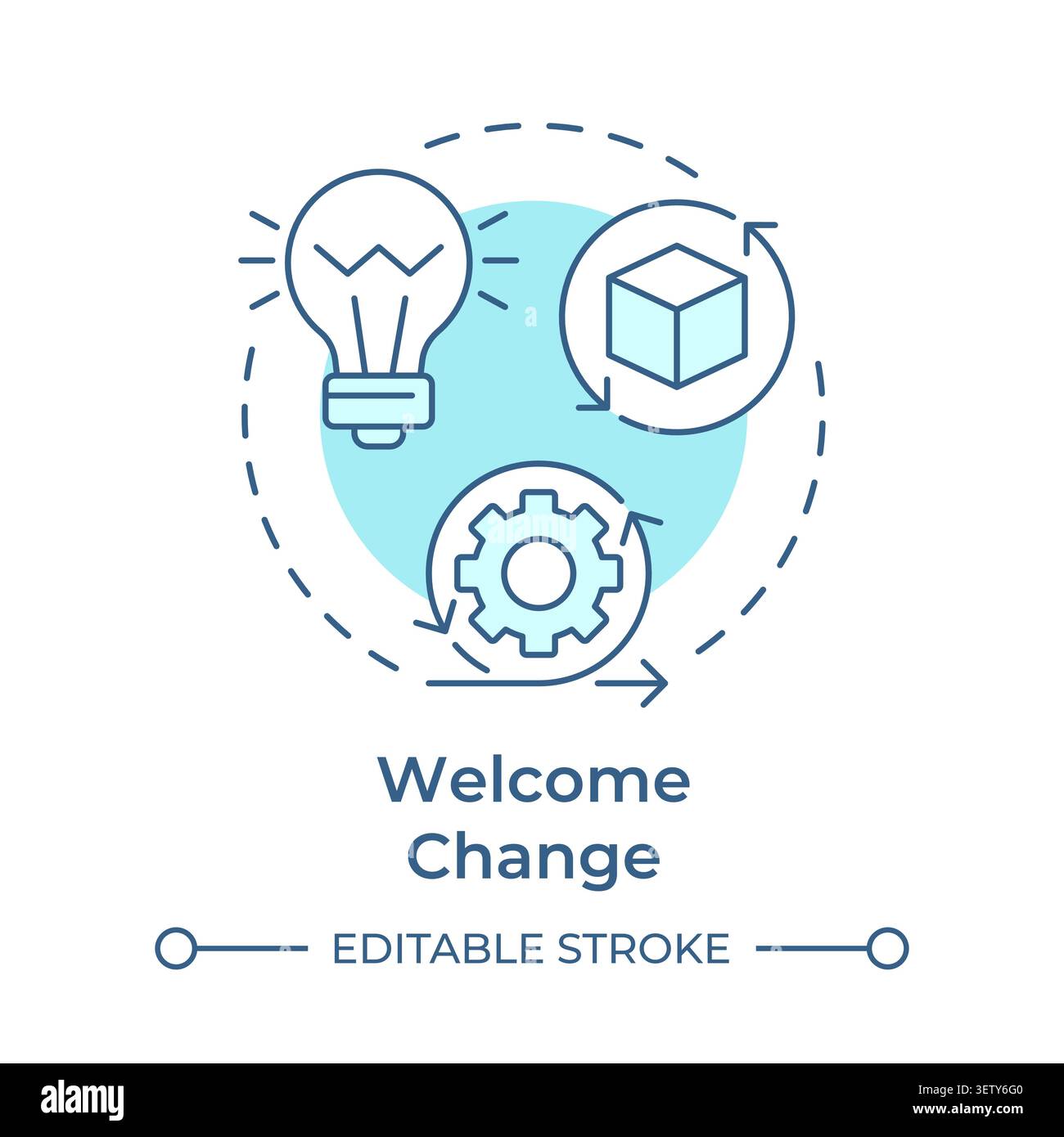 Welcome change soft blue concept icon Stock Vector