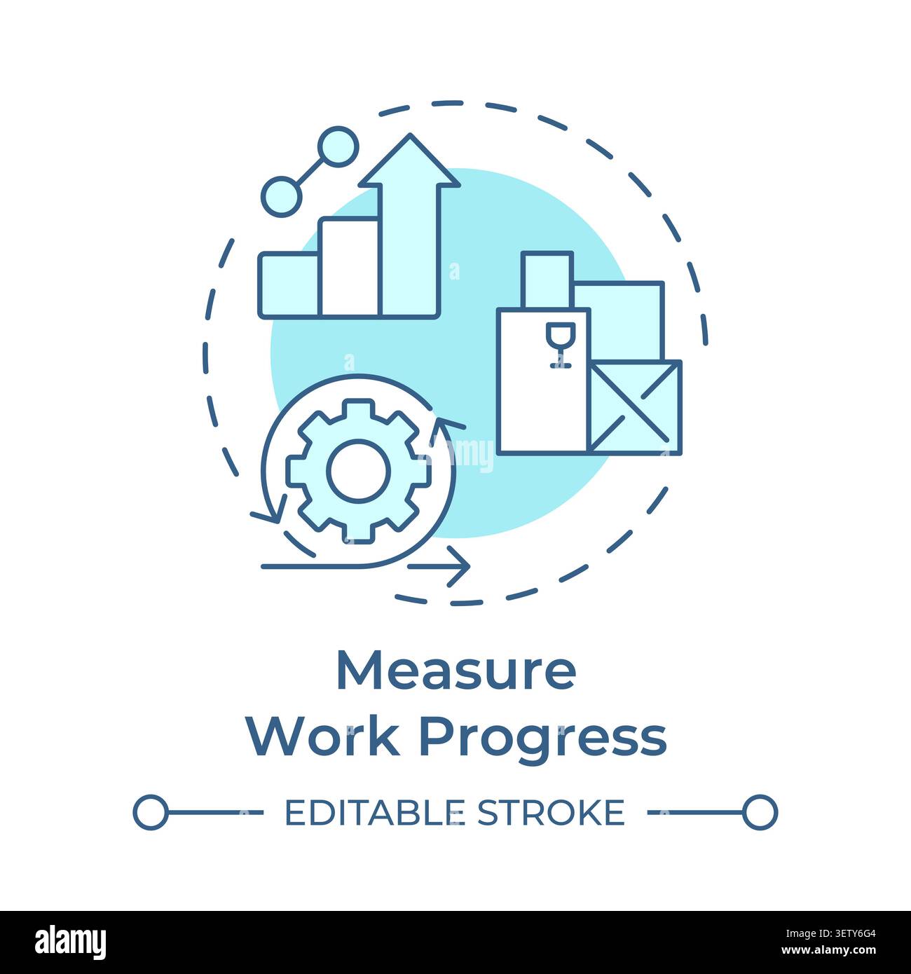Measure work progress soft blue concept icon Stock Vector