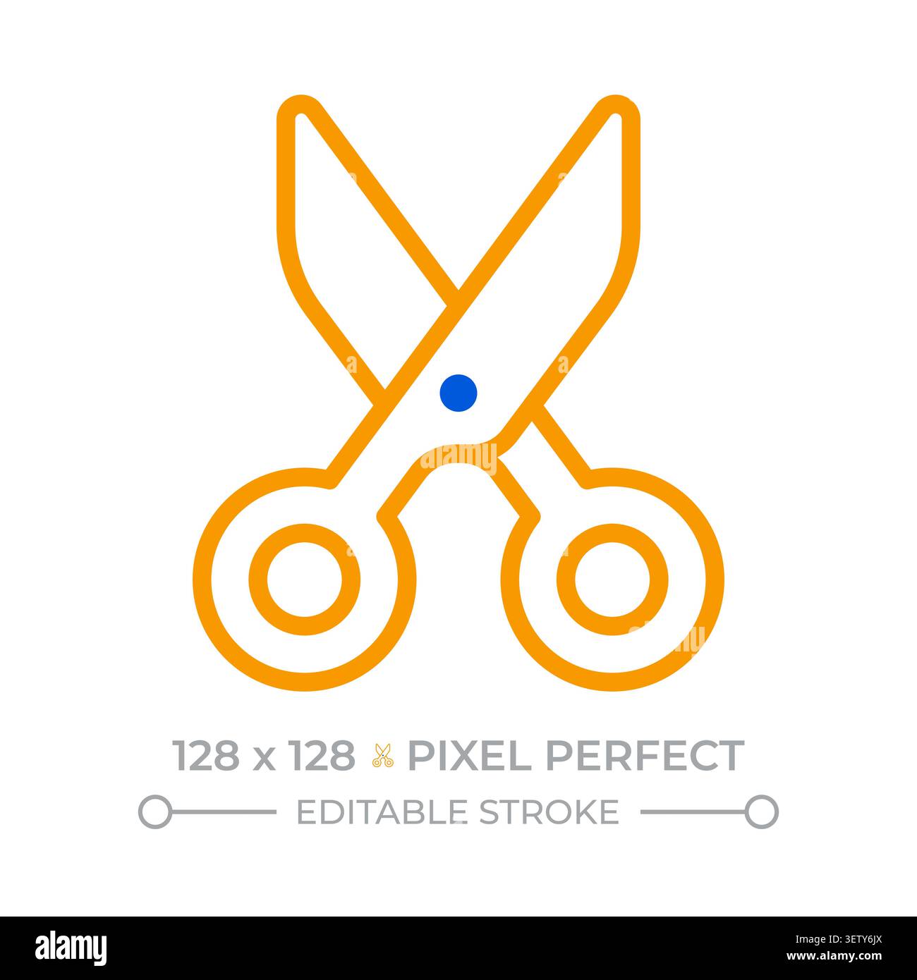 Scissors pixel perfect two color line icon Stock Vector
