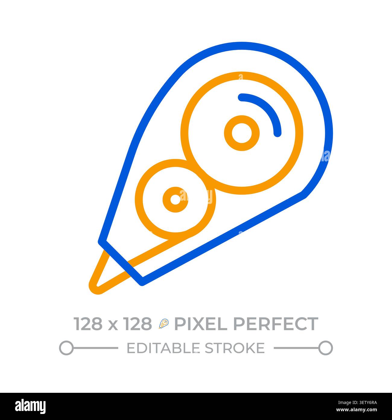 Correction tape pixel perfect two color line icon Stock Vector