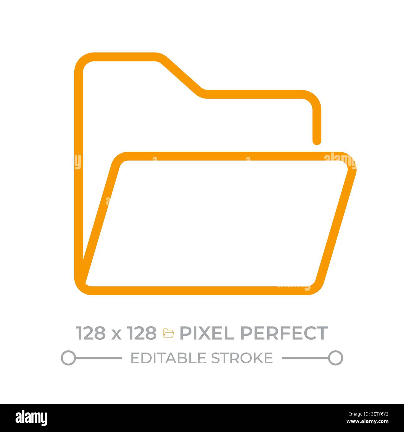 Folder pixel perfect two color line icon Stock Vector