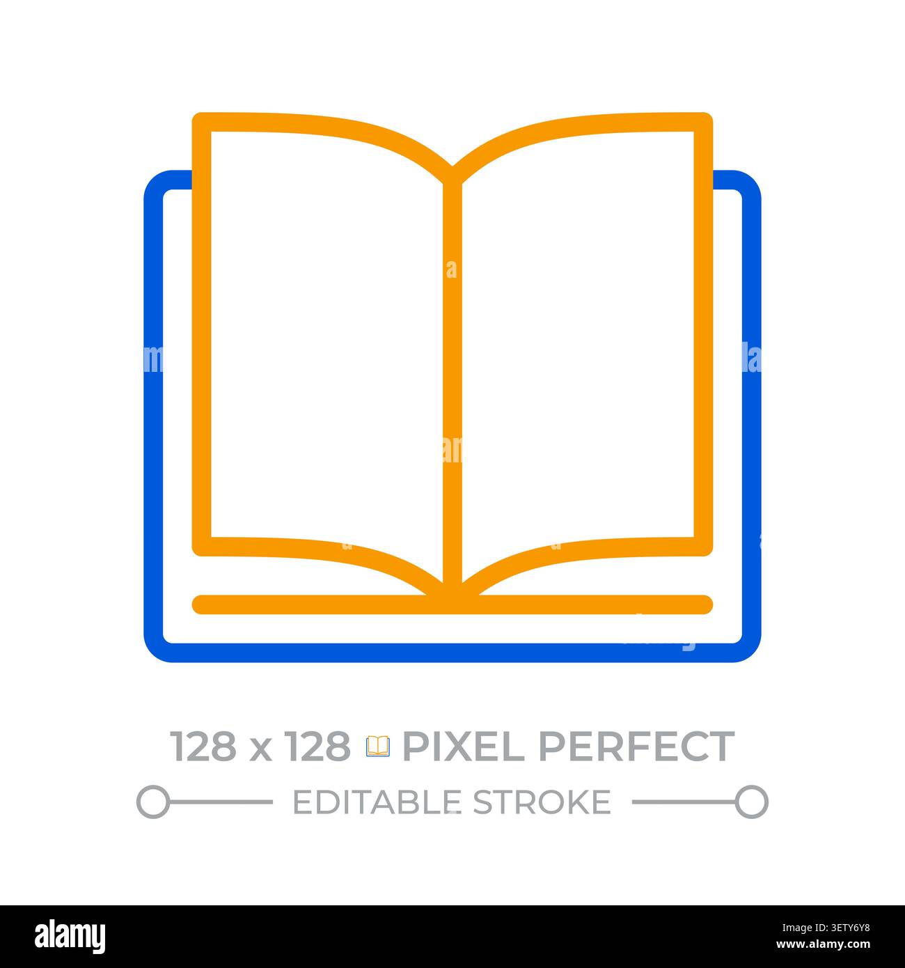 Open book pixel perfect two color line icon Stock Vector
