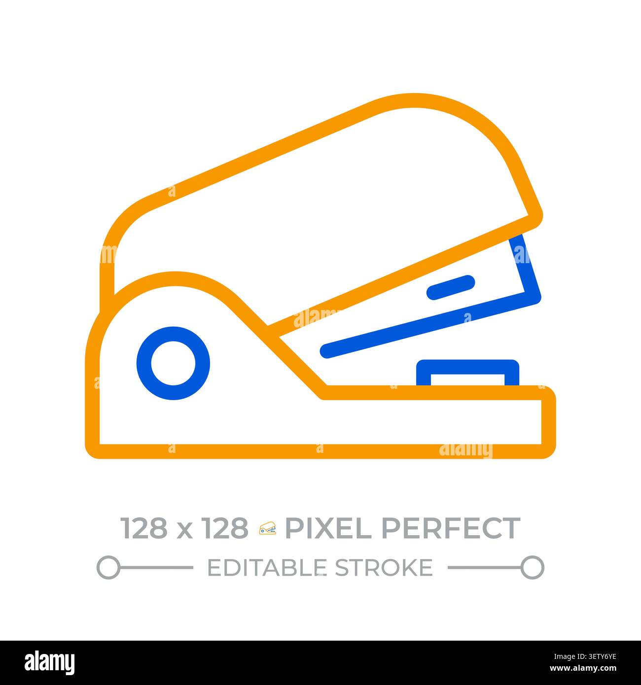 Stapler pixel perfect two color line icon Stock Vector