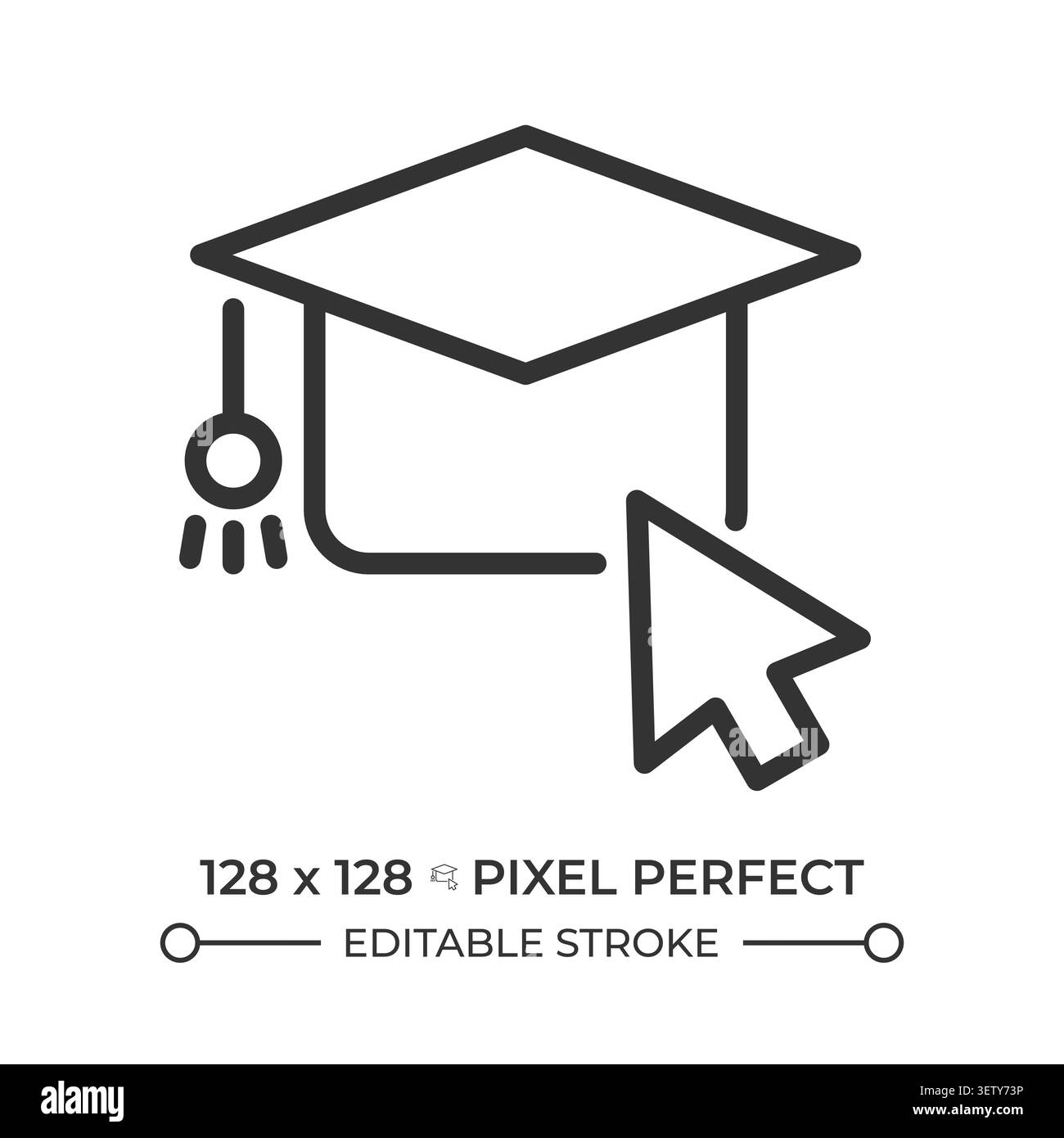 Online education pixel perfect line icon Stock Vector
