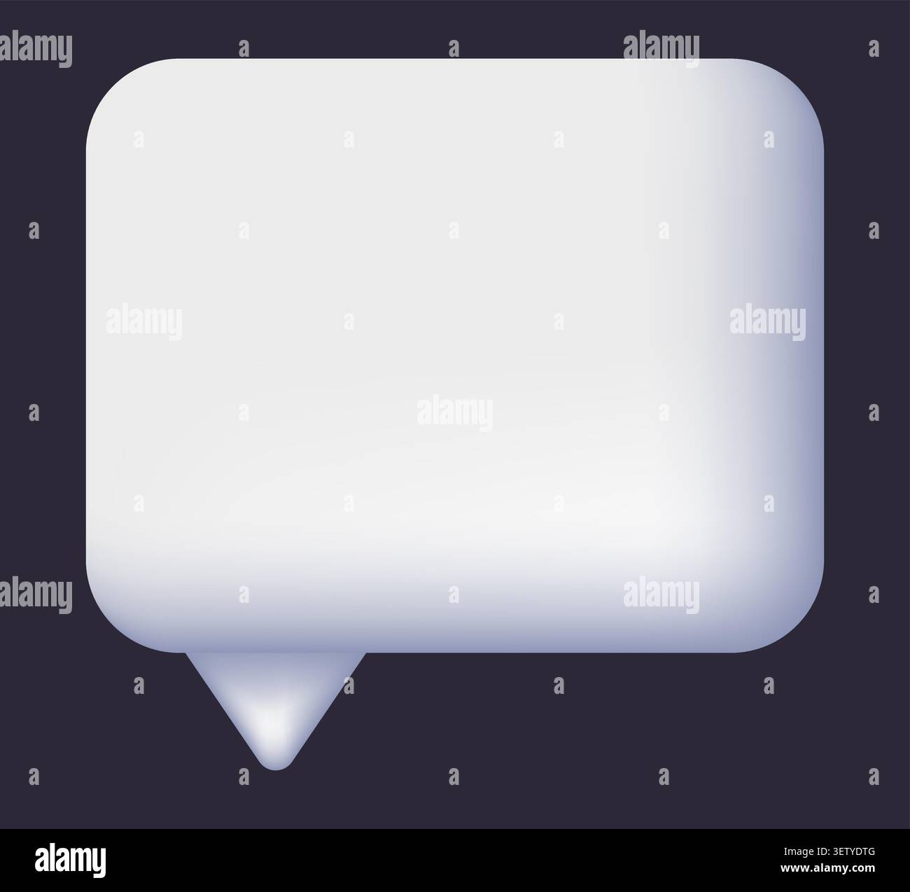Glossy speech bubble, soft white three dimensional on dark Stock Vector