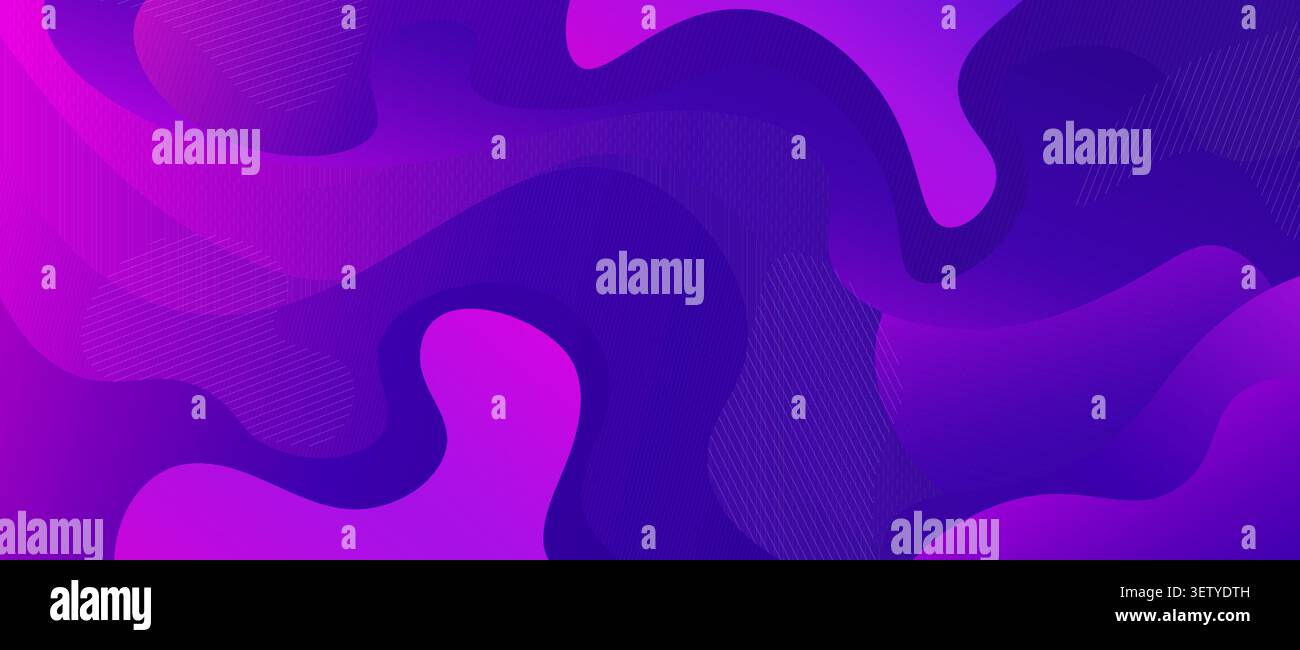 Abstract fluid purple and pink gradient wavy background Stock Vector